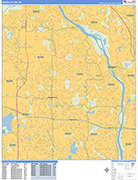 Brooklyn Park  Wall Map Basic Style